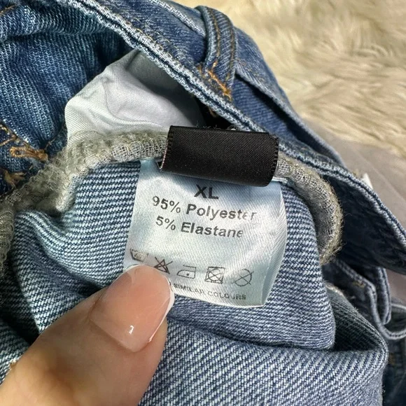 Nwt Micas Denim Mesh Patchwork High Waist denim and tulle Skirt - Picture 17 of 17